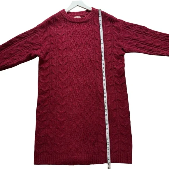NWT Universal Thread Long Sleeve Cable Knit Mini Maroon Sweater Dress Size Small - Picture 9 of 12